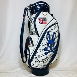 ◎◎ Psycho Bunny サイコバニー オールエナメル キャディバッグ PBMG0SC3 ホワイト Bランク