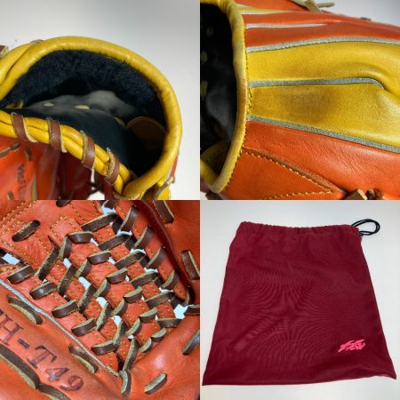  HATAKEYAMA 軟式用 野球 グローブ 内野手用 右投げ TH-T49 オレンジ×イエロー
