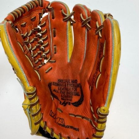  HATAKEYAMA 軟式用 野球 グローブ 内野手用 右投げ TH-T49 オレンジ×イエロー