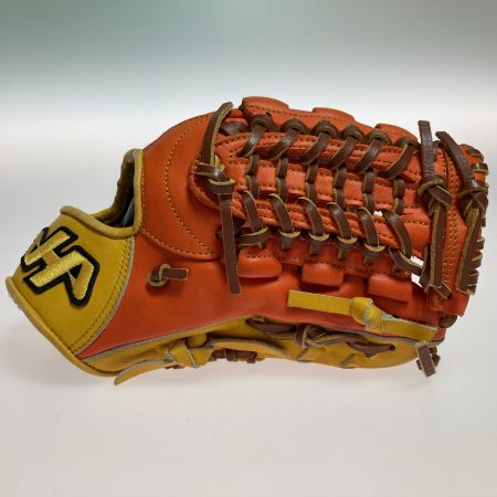  HATAKEYAMA 軟式用 野球 グローブ 内野手用 右投げ TH-T49 オレンジ×イエロー