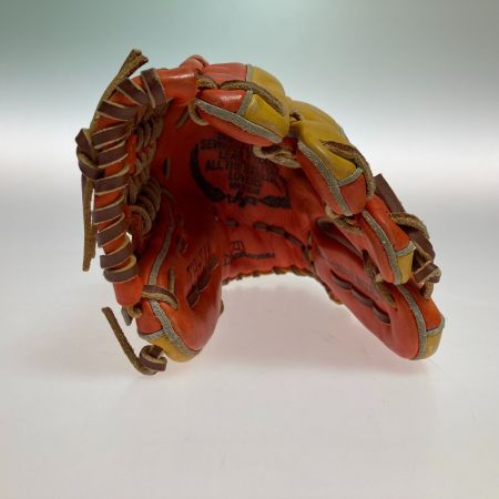  HATAKEYAMA 軟式用 野球 グローブ 内野手用 右投げ TH-T49 オレンジ×イエロー