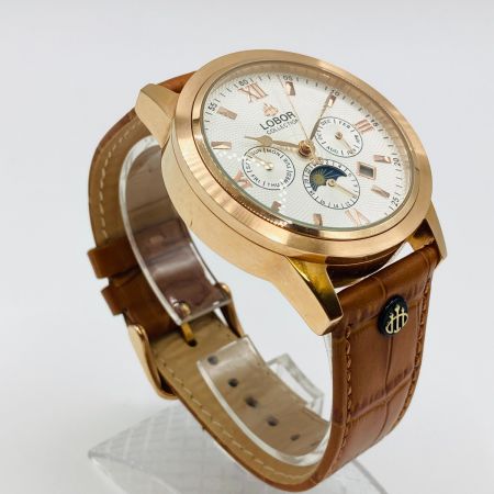  LOBER セリーニ 自動巻 腕時計 白文字盤 トリプルカレンダー LB8170M