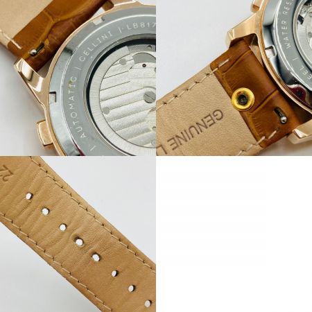  LOBER セリーニ 自動巻 腕時計 白文字盤 トリプルカレンダー LB8170M