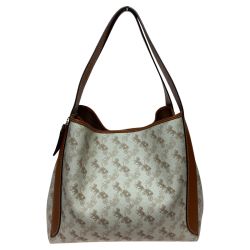 ◎◎ COACH コーチ ハドリー ホーボー ウィズ ホース アンド キャリッジ プリント ショルダーバッグ C9129 ベージュ×ブラウン Aランク