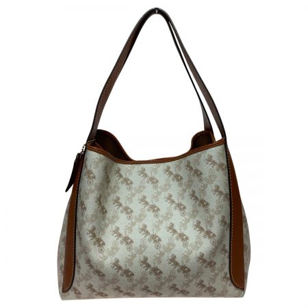  COACH コーチ ハドリー ホーボー ウィズ ホース アンド キャリッジ プリント ショルダーバッグ C9129 ベージュ×ブラウン