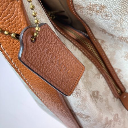  COACH コーチ ハドリー ホーボー ウィズ ホース アンド キャリッジ プリント ショルダーバッグ C9129 ベージュ×ブラウン
