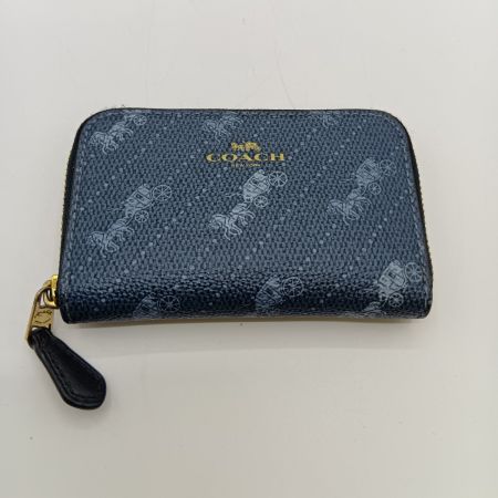  COACH コーチ コインケース 小銭入れ  ホース アンド キャリッジ ドットプリント ジップ アラウンド C4210 デニム