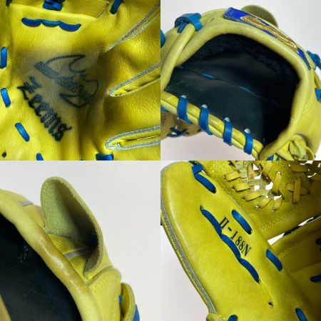  ZEEMS 軟式 野球 グローブ 投手用 右投げ II-188N イエロー x ブルー