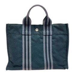 ◎◎ HERMES エルメス フールトゥ PM トートバッグ ミニトート 角破れ・使用感有 ブラック Cランク