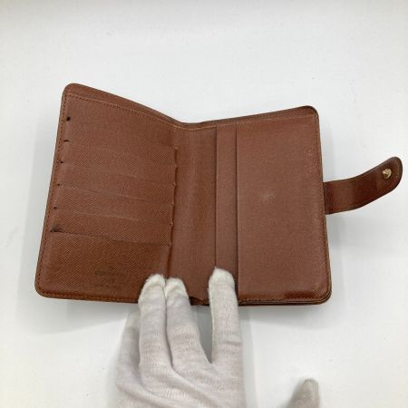  LOUIS VUITTON ルイヴィトン ポルトパピエジップ モノグラム 2つ折り財布 パスケース付 M61207 ブラウン