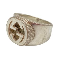 ◎◎ GUCCI グッチ インターロッキングG リング シルバー925 19号 指輪 479229 Cランク