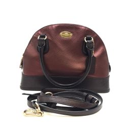 ◎◎ COACH コーチ ミニコーラドームドサッチェ　2WAYショルダーバッグ　ハンドバッグ F36054 ボルドー Cランク