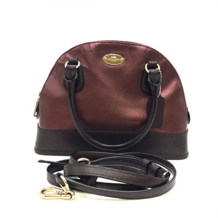  COACH コーチ ミニコーラドームドサッチェ　2WAYショルダーバッグ　ハンドバッグ F36054 ボルドー