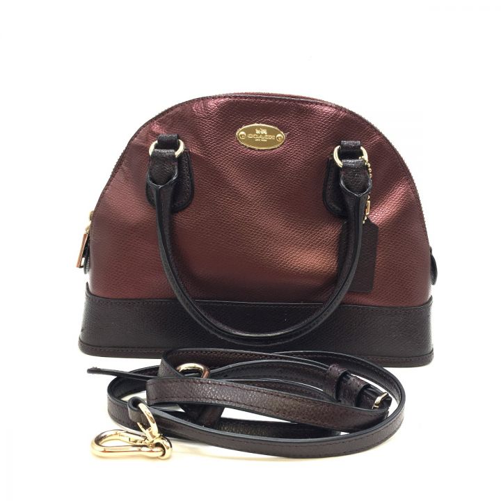 COACH コーチ ミニコーラドームドサッチェ 2WAYショルダーバッグ ハンドバッグ F36054 ボルドー｜中古｜なんでもリサイクルビッグバン