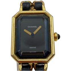 ◎◎ CHANEL シャネル プルミエール クォーツ レディース 腕時計 黒文字盤 ダメージ有 Bランク