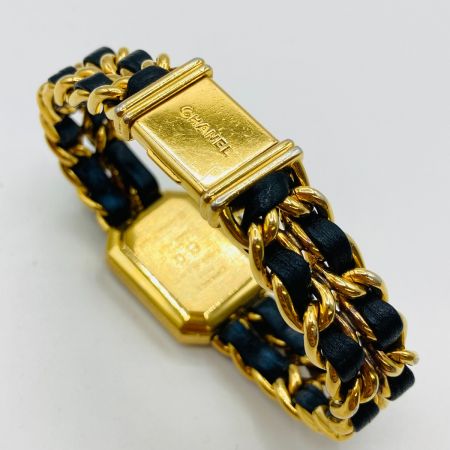  CHANEL シャネル プルミエール クォーツ レディース 腕時計 黒文字盤 ダメージ有