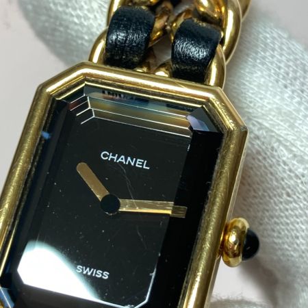  CHANEL シャネル プルミエール クォーツ レディース 腕時計 黒文字盤 ダメージ有