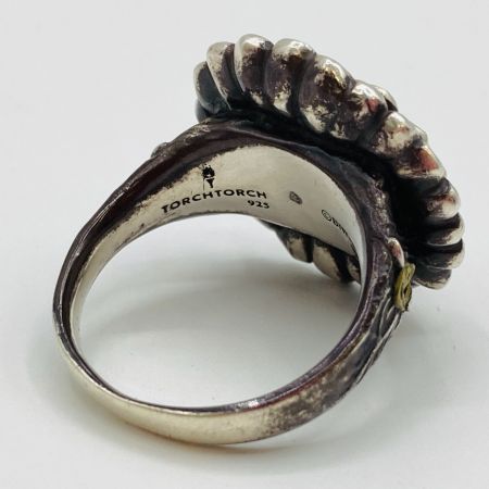  TORCHTORCH リングコレクション 緑花の指輪 シルバー925 真鍮 サイズ19号 箱付