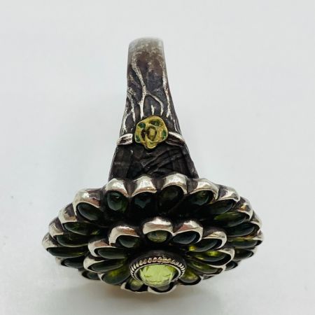  TORCHTORCH リングコレクション 緑花の指輪 シルバー925 真鍮 サイズ19号 箱付