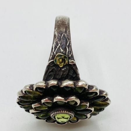  TORCHTORCH リングコレクション 緑花の指輪 シルバー925 真鍮 サイズ19号 箱付