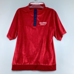  BEAMS GOLF ビームスゴルフ ハイネック ボタン付き半袖Tシャツ XL レッド Bランク