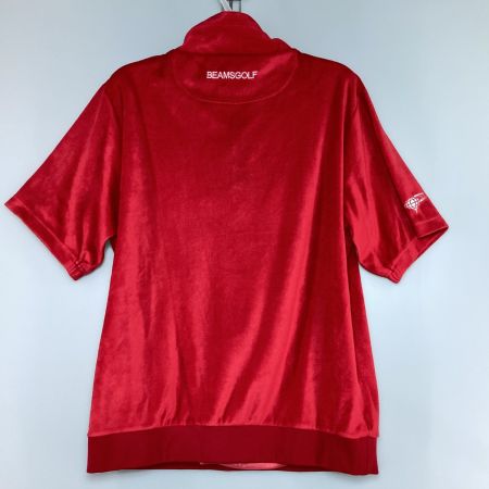  BEAMS GOLF ビームスゴルフ ハイネック ボタン付き半袖Tシャツ XL レッド