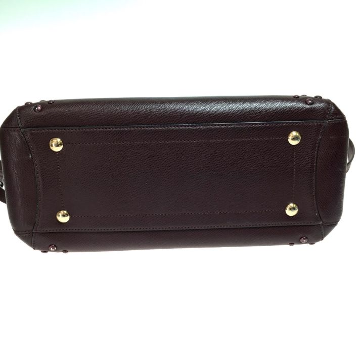 COACH コーチ スタッズ 2WAY バッグ F35221 ボルドー - 中古バッグ