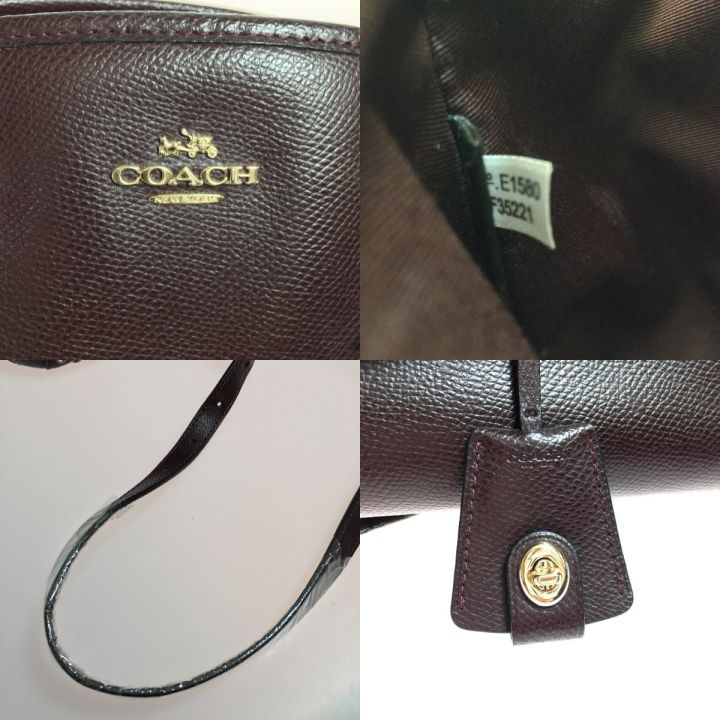 COACH コーチ スタッズ 2WAY バッグ F35221 ボルドー - 中古