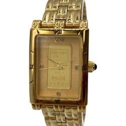 ◎◎ ELGIN エルジン 腕時計 クォーツ GOLD INGOT1g ゴールド インゴット 純金 埋込 5Pダイヤ FK-1154-E ゴールド Bランク