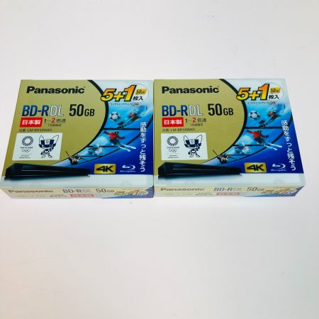  Panasonic パナソニック 録画用 2倍速 ブルーレイディスク 片面2層50GB 5枚+1枚パック 2個セット LM-BR50W6S
