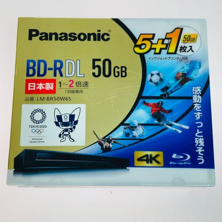  Panasonic パナソニック 録画用 2倍速 ブルーレイディスク 片面2層50GB 5枚+1枚パック 2個セット LM-BR50W6S