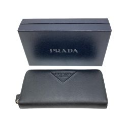 ◎◎ PRADA プラダ ラウンドファスナー財布 長財布 箱付 2ML317-2D1Q ブラック Aランク