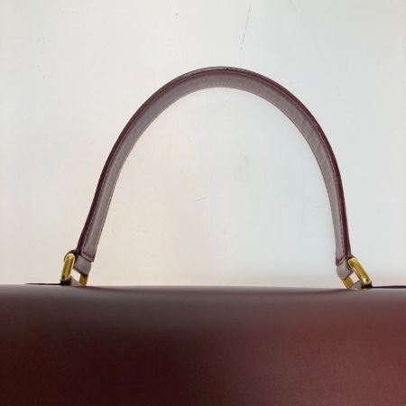  Cartier カルティエ マスト ワンハンドル ハンドバッグ ボルドー