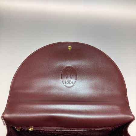  Cartier カルティエ マスト ワンハンドル ハンドバッグ ボルドー