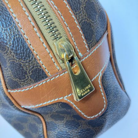  CELINE セリーヌ マカダム ハーフムーン ハンドバッグ ブラウン