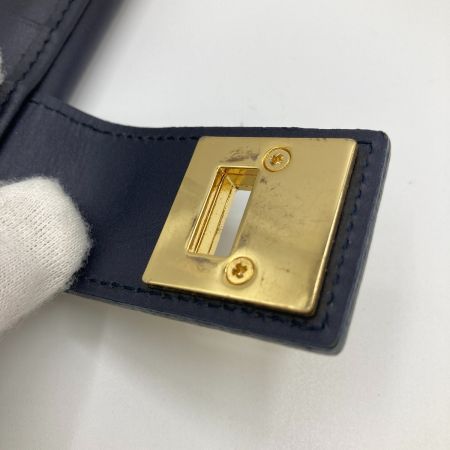  Salvatore Ferragamo サルヴァトーレフェラガモ ガンチーニ・モノグラム 2つ折り財布 長財布 ネイビー