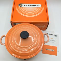 ◎◎ LE CREUSET ルクルーゼ ココットロンド 20cm オレンジ ホーロー鍋 Bランク