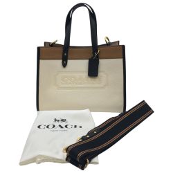◎◎ COACH コーチ 2WAYバッグ フィールド  ベージュ系 トート 30 C0777 アイボリー Aランク