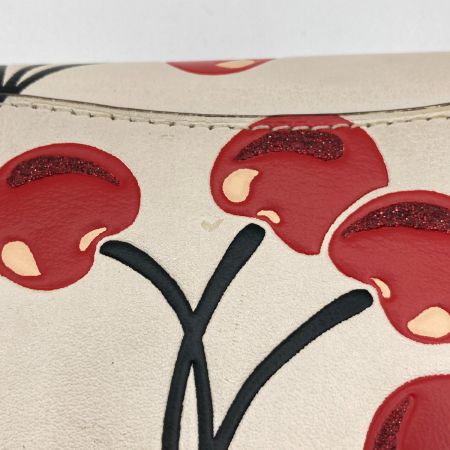  COACH コーチ ミニ タビー バッグ チャーム ウィズ チェリー プリント ホワイト