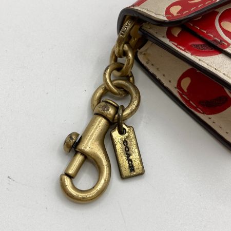 COACH コーチ ミニ タビー バッグ チャーム ウィズ チェリー プリント ホワイト
