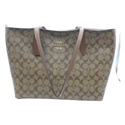 ◎◎ COACH コーチ シグネチャー トートバッグ PVC レディース  F67108 ブラウン Bランク