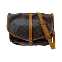  LOUIS VUITTON ルイヴィトン モノグラム ソミュール35 ショルダーバッグ M42254 ブラウン Cランク