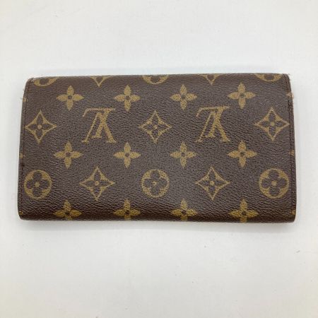  LOUIS VUITTON ルイヴィトン モノグラム ポシェットポルトモネクレディ 旧型 長財布 M61725 ブラウン ホツレ有 ボタン緩い