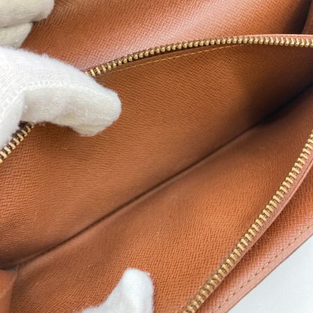  LOUIS VUITTON ルイヴィトン モノグラム ポシェットポルトモネクレディ 旧型 長財布 M61725 ブラウン ホツレ有 ボタン緩い