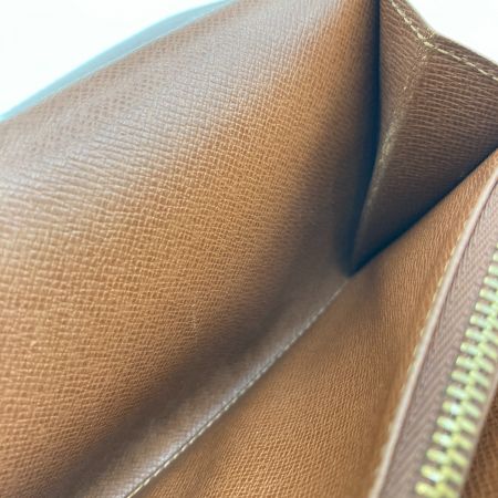  LOUIS VUITTON ルイヴィトン モノグラム ポシェットポルトモネクレディ 旧型 長財布 M61725 ブラウン ホツレ有 ボタン緩い