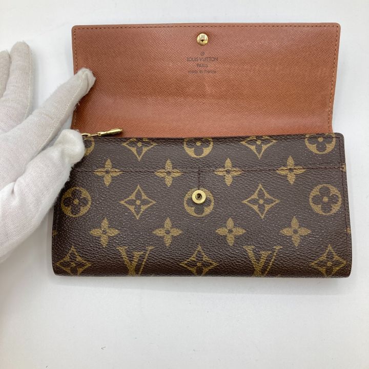 LOUIS VUITTON ルイヴィトン モノグラム ポシェットポルトモネクレディ 旧型 長財布 M61725 ブラウン ホツレ有 ボタン 緩い｜中古｜なんでもリサイクルビッグバン