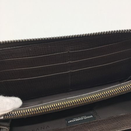  DOLCE & GABBANA ドルチェアンドガッバーナ ラウンドファスナー財布 ブラウン
