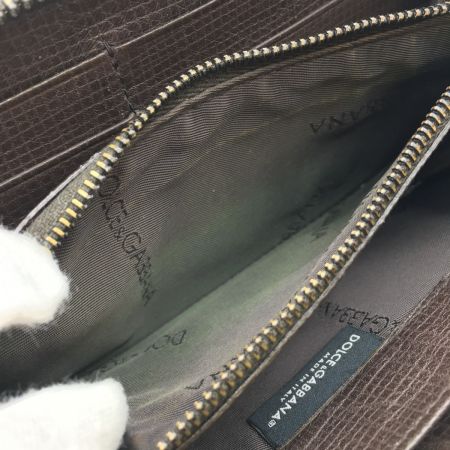  DOLCE & GABBANA ドルチェアンドガッバーナ ラウンドファスナー財布 ブラウン