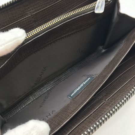  DOLCE & GABBANA ドルチェアンドガッバーナ ラウンドファスナー財布 ブラウン