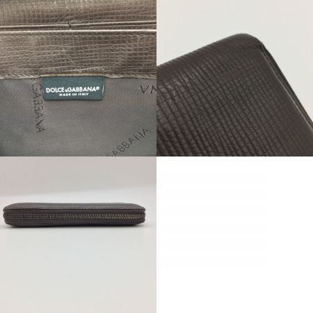  DOLCE & GABBANA ドルチェアンドガッバーナ ラウンドファスナー財布 ブラウン